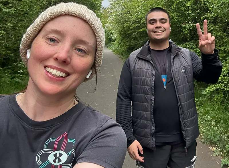 Young couple traveling car sunny day