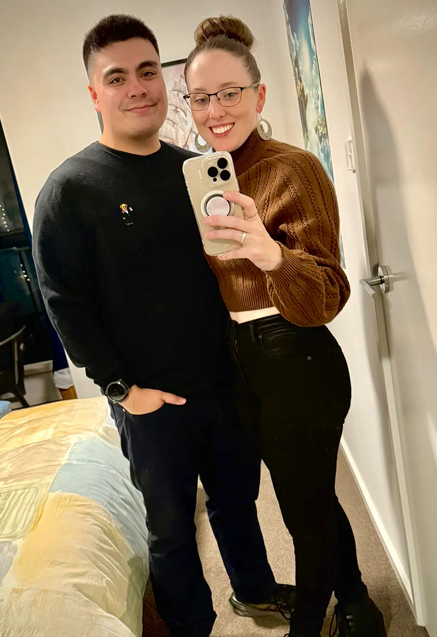 Young couple broke down car while traveling